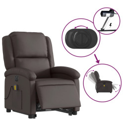 Fauteuil inclinable de massage électrique marron foncé