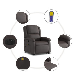 Fauteuil inclinable de massage électrique marron foncé