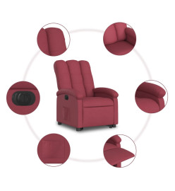 Fauteuil inclinable électrique rouge bordeaux tissu