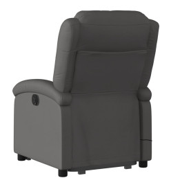 Fauteuil inclinable de massage électrique gris cuir véritable