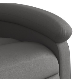 Fauteuil inclinable de massage électrique gris cuir véritable