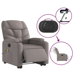 Fauteuil inclinable de massage électrique Taupe Tissu