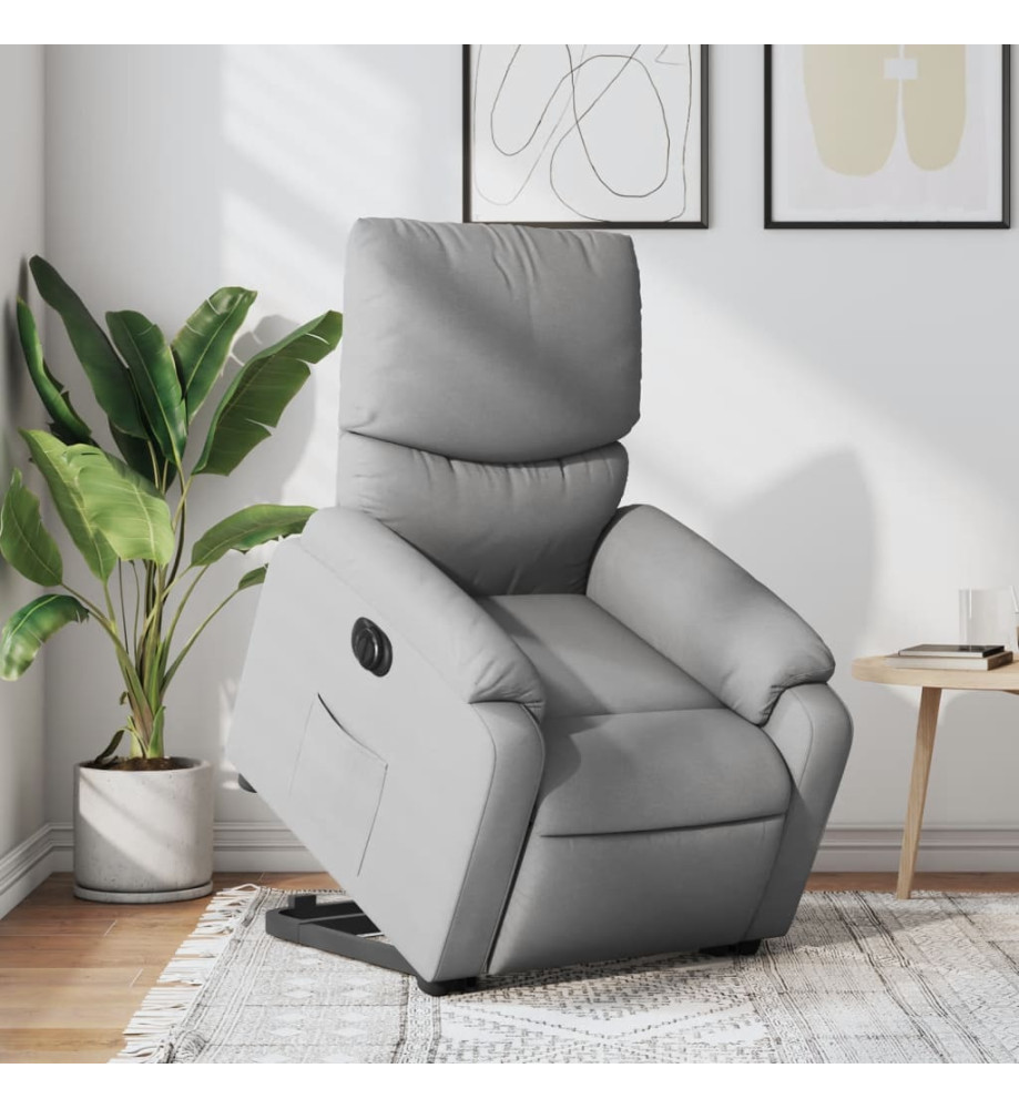 Fauteuil inclinable électrique gris clair tissu