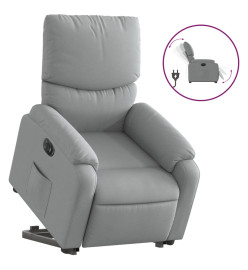 Fauteuil inclinable électrique gris clair tissu