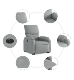 Fauteuil inclinable électrique gris clair tissu