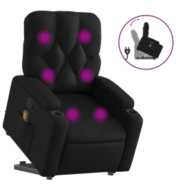 Fauteuil inclinable de massage Noir Similicuir