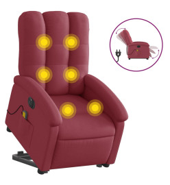 Fauteuil inclinable de massage électrique Rouge bordeaux Tissu