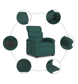 Fauteuil inclinable électrique vert foncé tissu