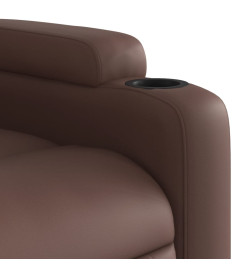 Fauteuil inclinable de massage électrique marron similicuir