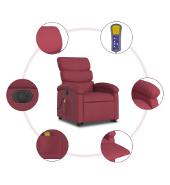 Fauteuil inclinable de massage électrique Rouge bordeaux Tissu