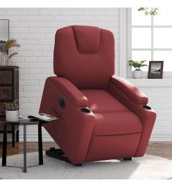 Fauteuil inclinable électrique rouge bordeaux similicuir