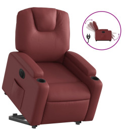 Fauteuil inclinable électrique rouge bordeaux similicuir