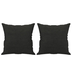 Ensemble de canapés 3 pcs avec coussins noir tissu