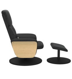 Fauteuil inclinable de massage avec repose-pied noir similicuir