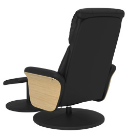 Fauteuil inclinable de massage avec repose-pied noir similicuir