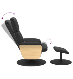 Fauteuil inclinable de massage avec repose-pied noir similicuir