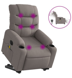 Fauteuil inclinable de massage électrique Taupe Tissu