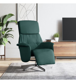 Fauteuil inclinable avec repose-pieds vert foncé tissu