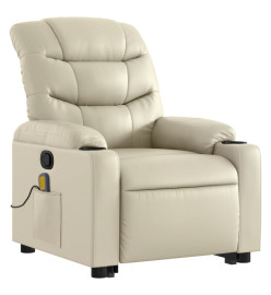 Fauteuil inclinable de massage Crème Similicuir