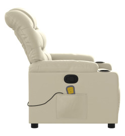 Fauteuil inclinable de massage Crème Similicuir