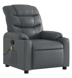 Fauteuil de massage inclinable Gris Similicuir