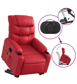 Fauteuil inclinable de massage Rouge Similicuir