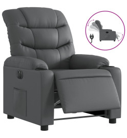 Fauteuil inclinable électrique Gris Similicuir