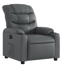 Fauteuil inclinable électrique Gris Similicuir