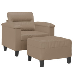 Fauteuil avec repose-pied Cappuccino 60 cm Similicuir