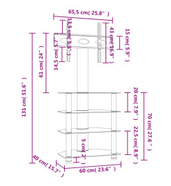 Meuble TV d'angle 4 niveaux pour 32-70 pouces noir