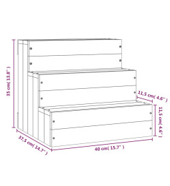 Escalier pour animaux de compagnie Noir 40x37,5x35 cm Bois pin