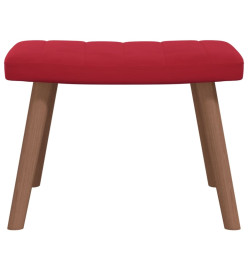 Chaise de relaxation avec repose-pied Rouge bordeaux Velours