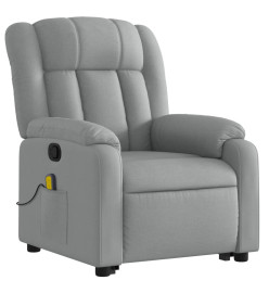 Fauteuil de massage inclinable Gris clair Tissu