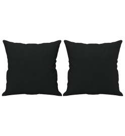 Canapé 2 places avec oreillers noir 120 cm tissu microfibre