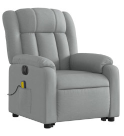 Fauteuil inclinable de massage électrique Gris clair Tissu