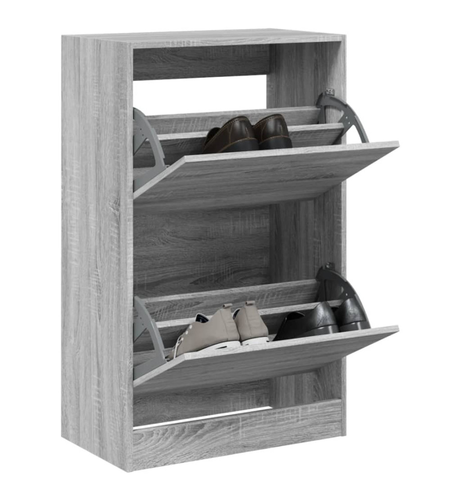 Armoire à chaussures sonoma gris 60x34x96,5cm bois d'ingénierie