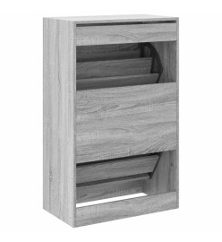 Armoire à chaussures sonoma gris 60x34x96,5cm bois d'ingénierie