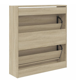 Armoire à chaussures chêne sonoma 80x21x87,5 cm bois ingénierie