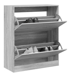 Armoire à chaussures sonoma gris 80x34x96,5cm bois d'ingénierie