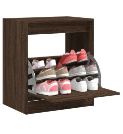 Armoire à chaussures chêne marron 60x42x69 cm bois ingénierie