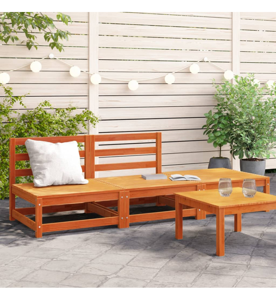 Canapé de jardin sans accoudoirs repose-pieds bois pin massif Canapé de jardin sans accoudoirs repose-pieds bois pin massif
