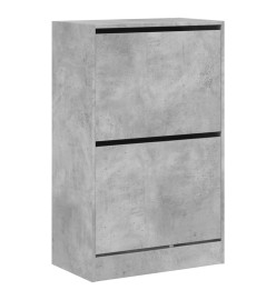 Armoire à chaussures gris béton 60x34x96,5 cm bois d'ingénierie