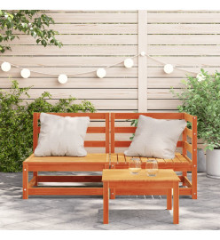 Canapé de jardin 2 places cire marron bois pin massif