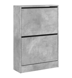 Armoire à chaussures gris béton 60x21x87,5 cm bois d'ingénierie