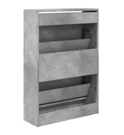 Armoire à chaussures gris béton 60x21x87,5 cm bois d'ingénierie