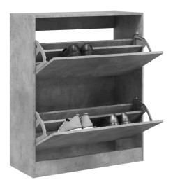 Armoire à chaussures gris béton 80x34x96,5 cm bois d'ingénierie