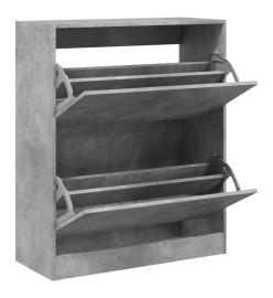 Armoire à chaussures gris béton 80x34x96,5 cm bois d'ingénierie