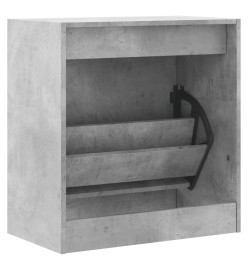 Armoire à chaussures gris béton 60x34x63,5 cm bois d'ingénierie