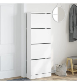 Armoire à chaussures blanc 60x21x163,5 cm bois d'ingénierie