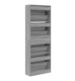 Armoire à chaussures sonoma gris 60x21x163,5 cm bois ingénierie